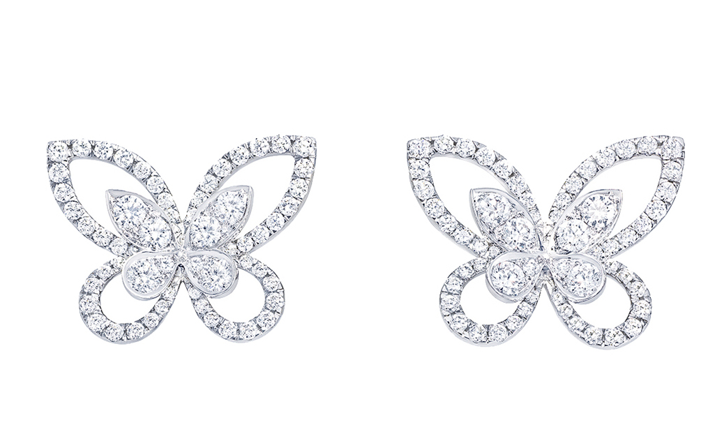 GRAFF Butterfly Silhouette Diamond Stud Earrings